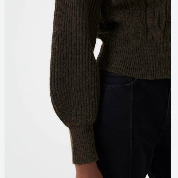 French Connection Lissie Cable Knit Cardigan Women’s Small Soft Cozy Preppy New - Picture 2 of 14